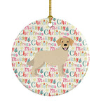 Golden Retriever Merry Christmas Ceramic Ornament