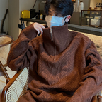Men's High Collar Oversized Sweater Coat for Autumn/Winter
