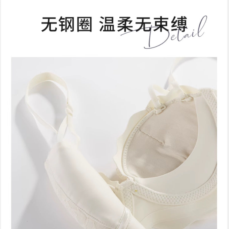 Lace Wireless Bra Set for Women with Supportive Design