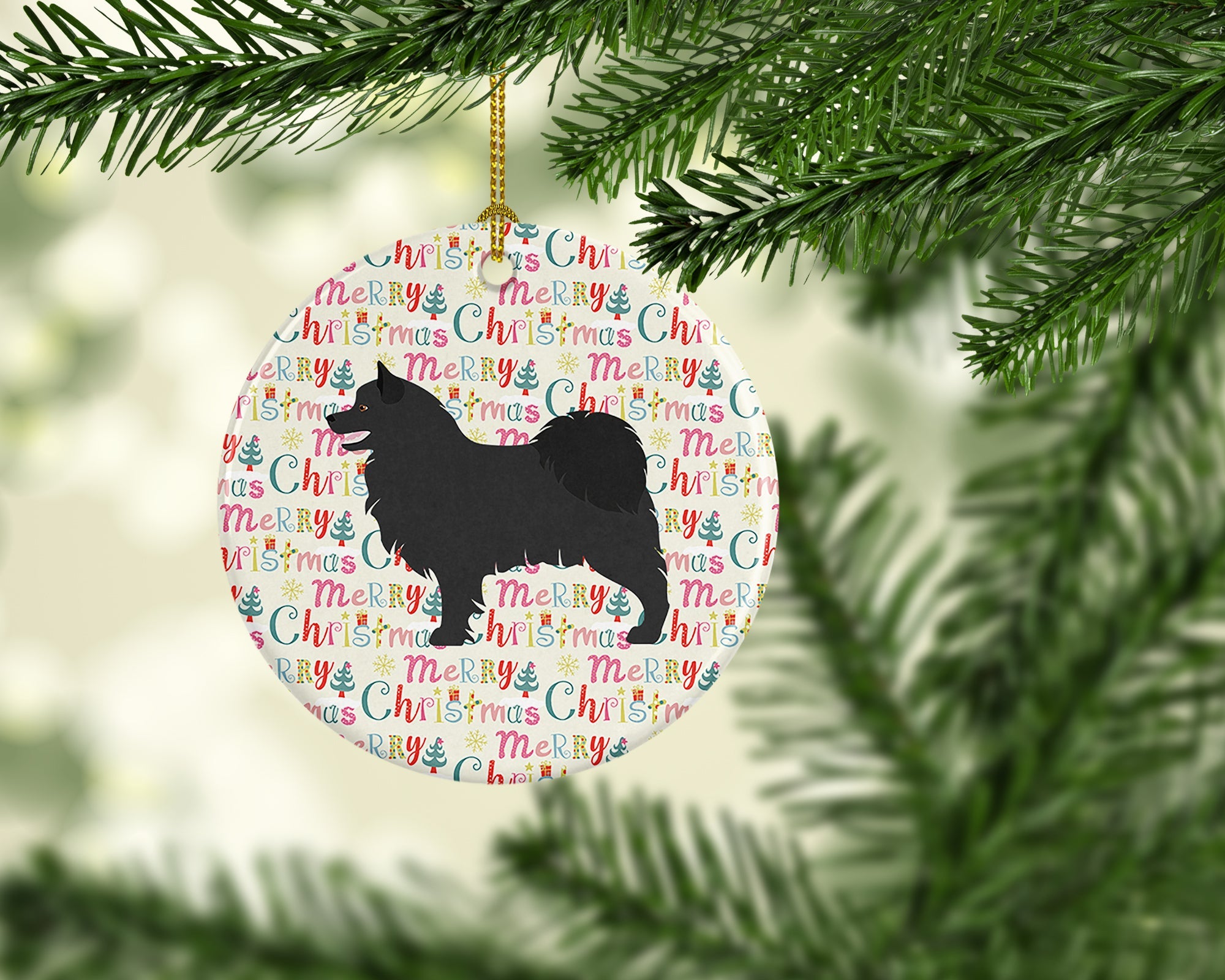 Swedish Lapphund Merry Christmas Ceramic Ornament