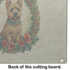 Norwich Terrier Christmas Flowers Glass Cutting Board