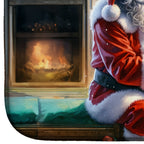 Cavalier Spaniel and Santa Claus Dish Drying Mat