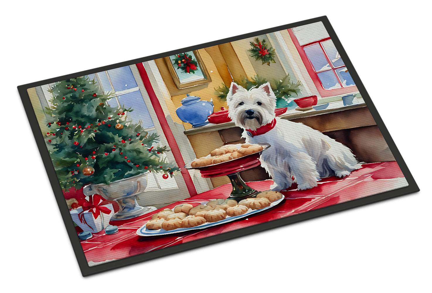 Westie Christmas Cookies Doormat