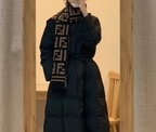 Korean Style Thick Black Cotton-padded Parka Coat