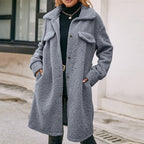 Belted Plush Mid-length Lapel Trench Coat