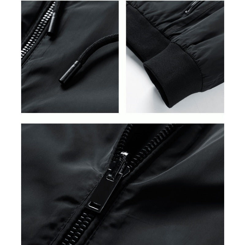 Men's Casual Thin Cotton Hooded Jacket - Large Size