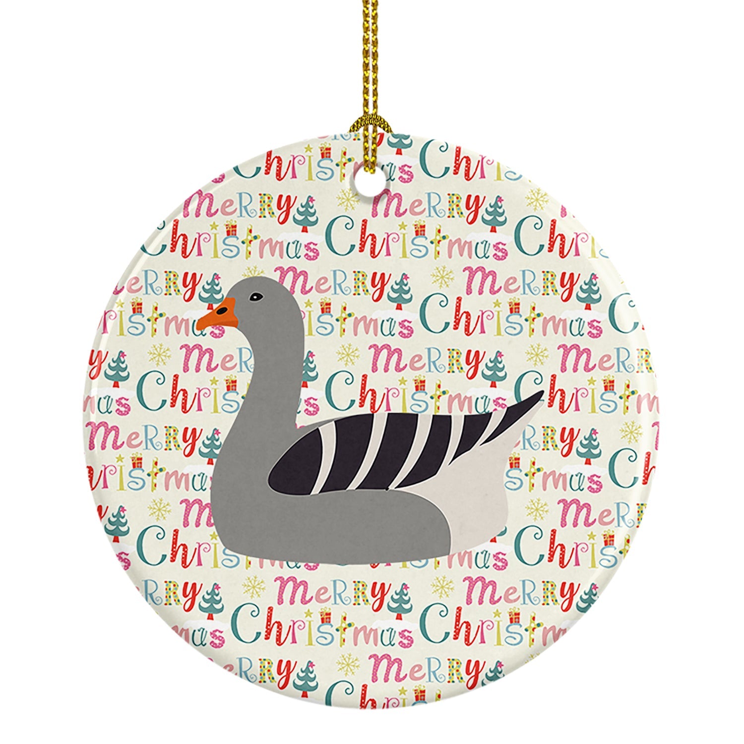 Pilgrim Goose Christmas Ceramic Ornament
