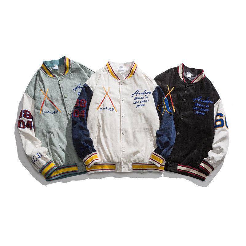 Retro Baseball Uniform Loose Overalls Casual Jacket
