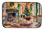 Cavalier Spaniel Christmas Cookies Dish Drying Mat
