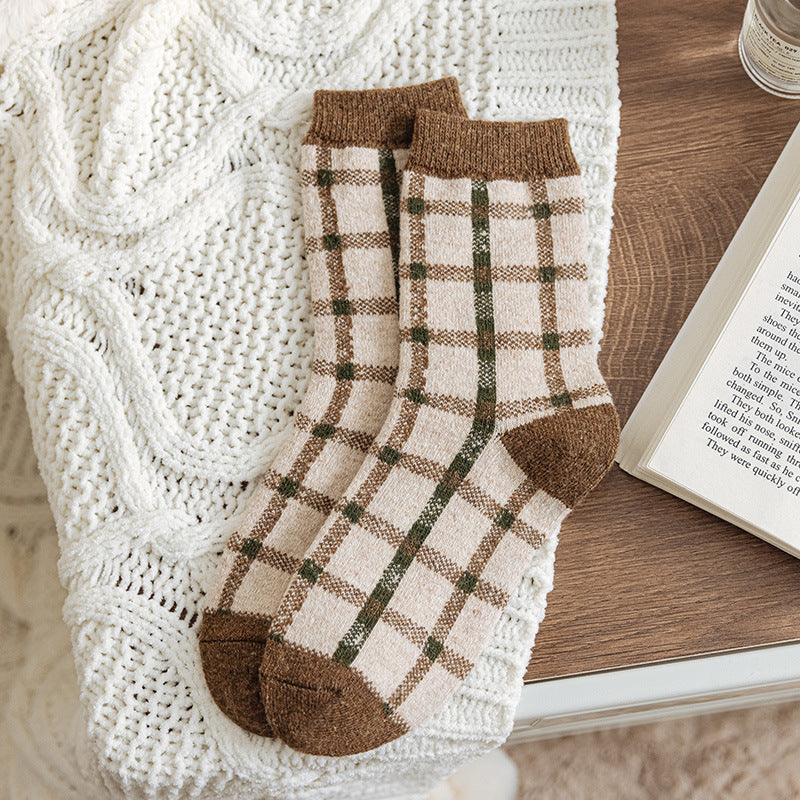 Thickened Green Wool Socks for Women
