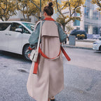 Mid-Length Loose Waist Over-The-Knee Women's Windbreaker
