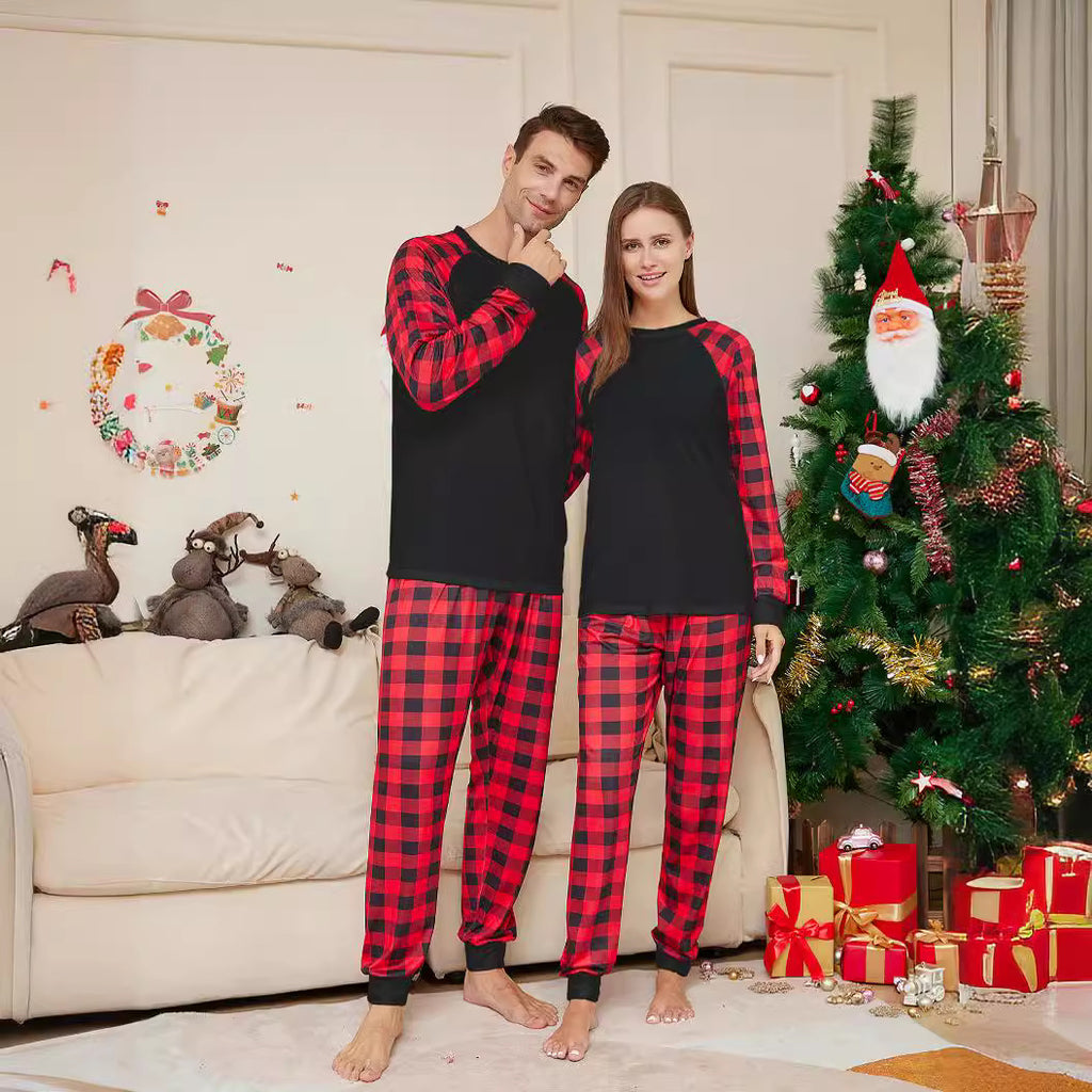2024 Christmas Family Matching Pajama Set in Solid Check