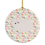 Merino Guinea Pig Christmas Ceramic Ornament