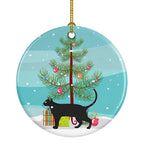 Pantherette Cat Christmas Ceramic Ornament