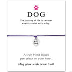 Paw Print Charm Wish Card Bracelet
