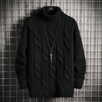 Men's Solid Color Sweater with Turn-over Collar