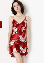 New Silk Pajamas, Women's Summer Crane Slip Dress