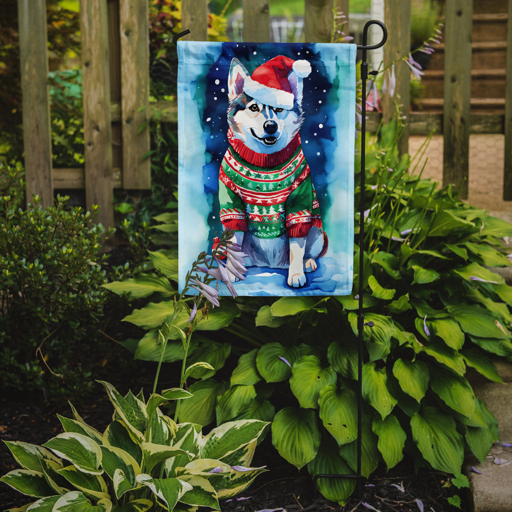 Siberian Husky Christmas Garden Flag
