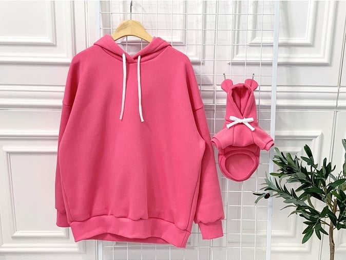 Cute Bear Ear Pet Hooded Sweater for Parent-Child