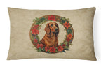 Irish Setter Christmas Flowers Throw Pillow