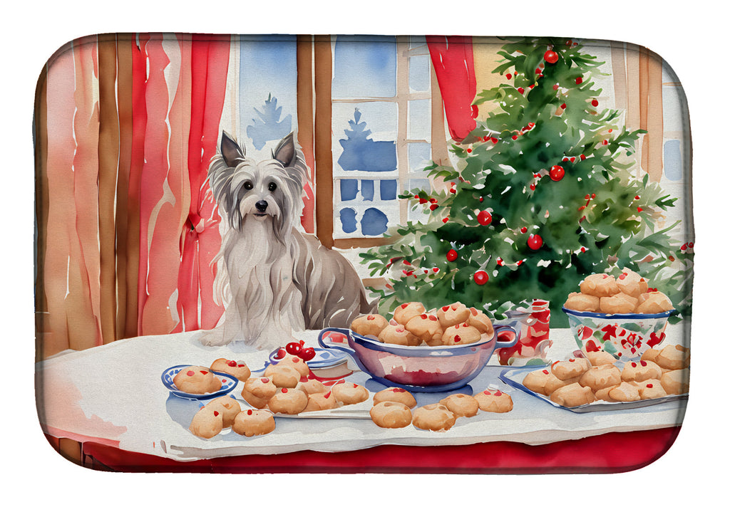 Chinese Crested Christmas Cookies Dish Drying Mat