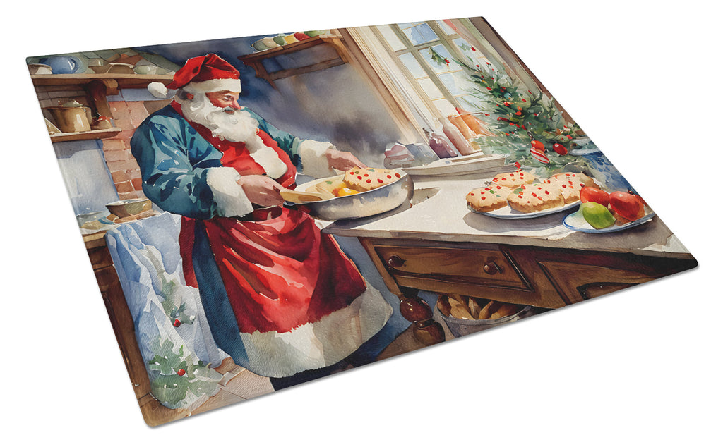 Cookies with Santa Claus Babbo Natale Glass Cutting Board