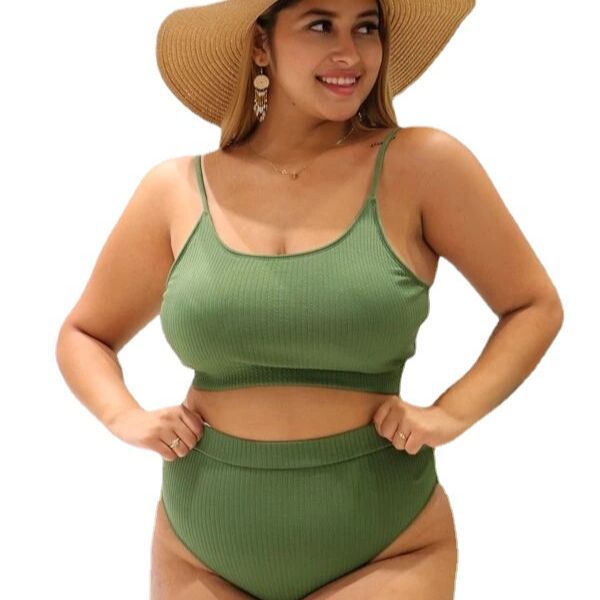 Plus Size Solid Color Sexy Bikini for Women J2005