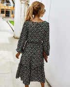 Elegant Long Sleeve Floral Dress for Women