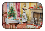 Italian Greyhound Christmas Cookies Dish Drying Mat