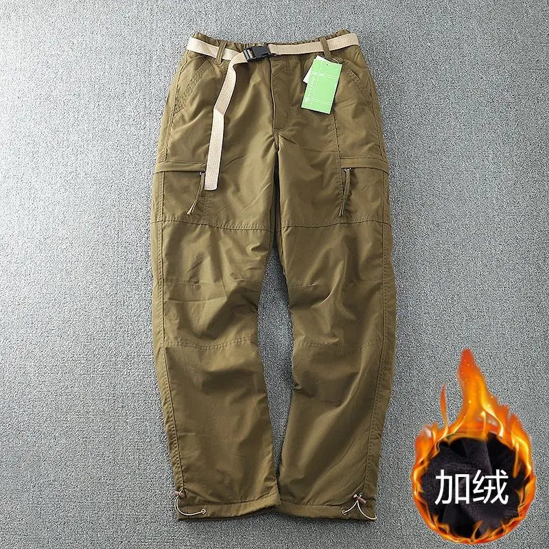 6XL Waterproof Warm Fleece Cargo Pants for Men
