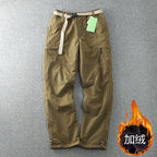 6XL Waterproof Warm Fleece Cargo Pants for Men