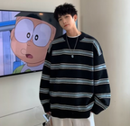 Men's Striped Crewneck Sweater for Autumn & Winter