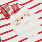 Girls' Long Sleeve Snowman Striped Dress for Christmas