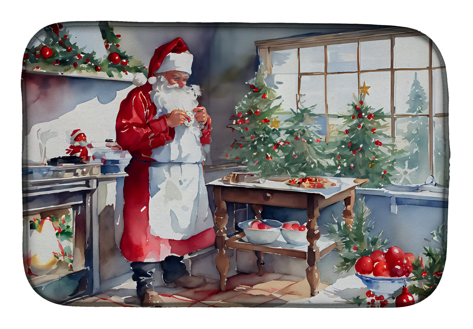 Cookies with Santa Claus Dish Drying Mat