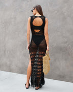 New Hollow Knit Tassel Dress Cover-Up for Beach