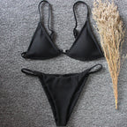 Ribbed Thong Bikini Set