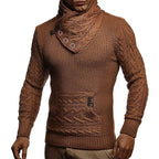 Plus Size Solid Color Button Turtleneck Sweater