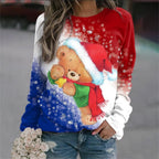 3D Digital Print Christmas Women's Sweater with Snowman