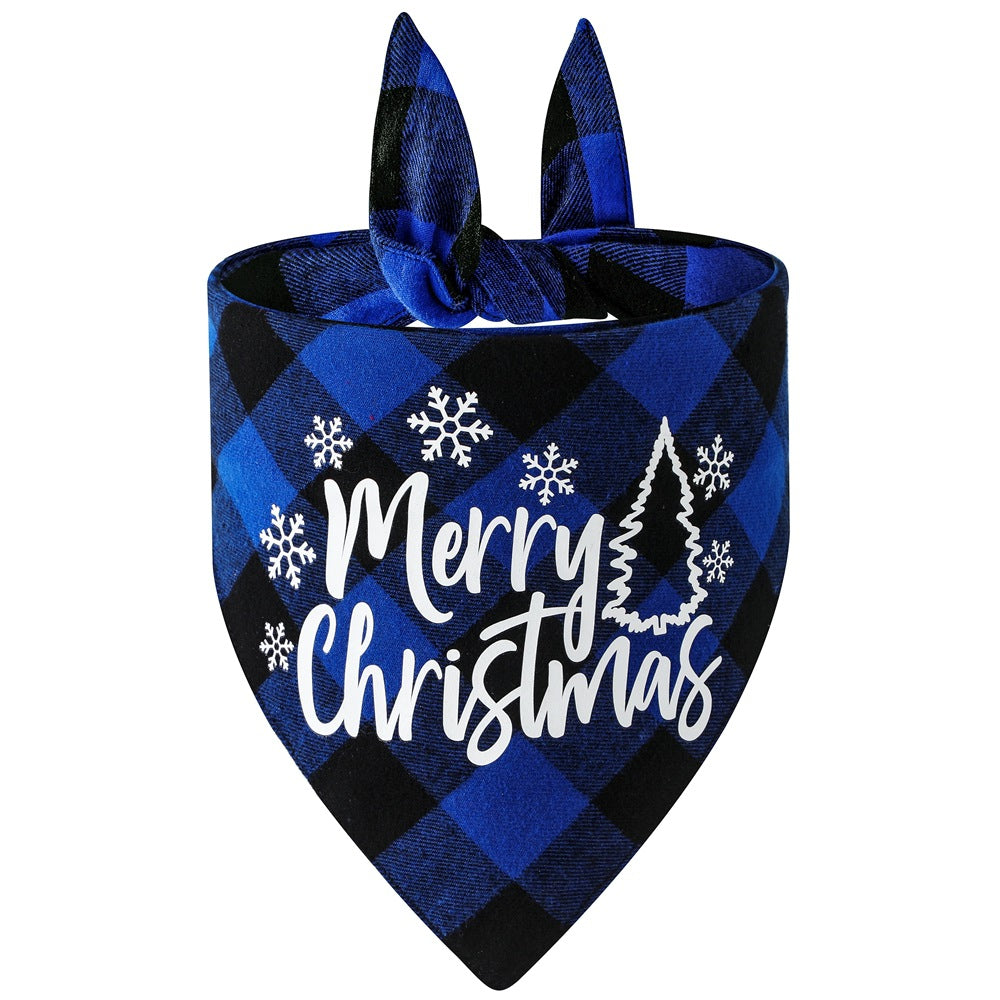 Cotton Plaid Triangle Scarf for Dogs and Pets