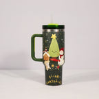 Christmas Stainless Steel Mug 40oz with Handle & Straw