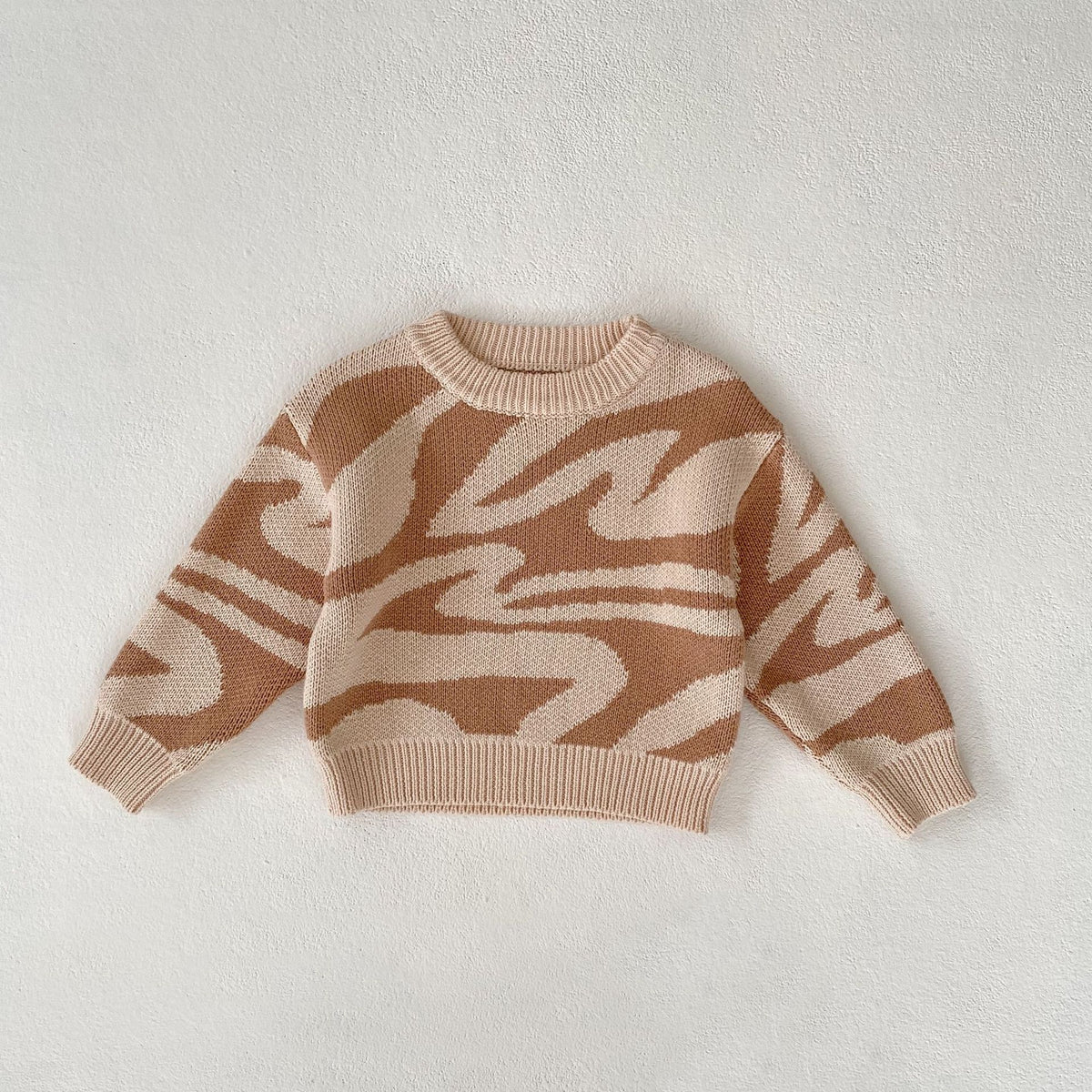 Baby Girls' Irregular Jacquard Pullover Sweater Top