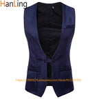 Men's Business Suit with Black Vest and Jacket