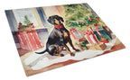 Dachshund Cozy Christmas Glass Cutting Board
