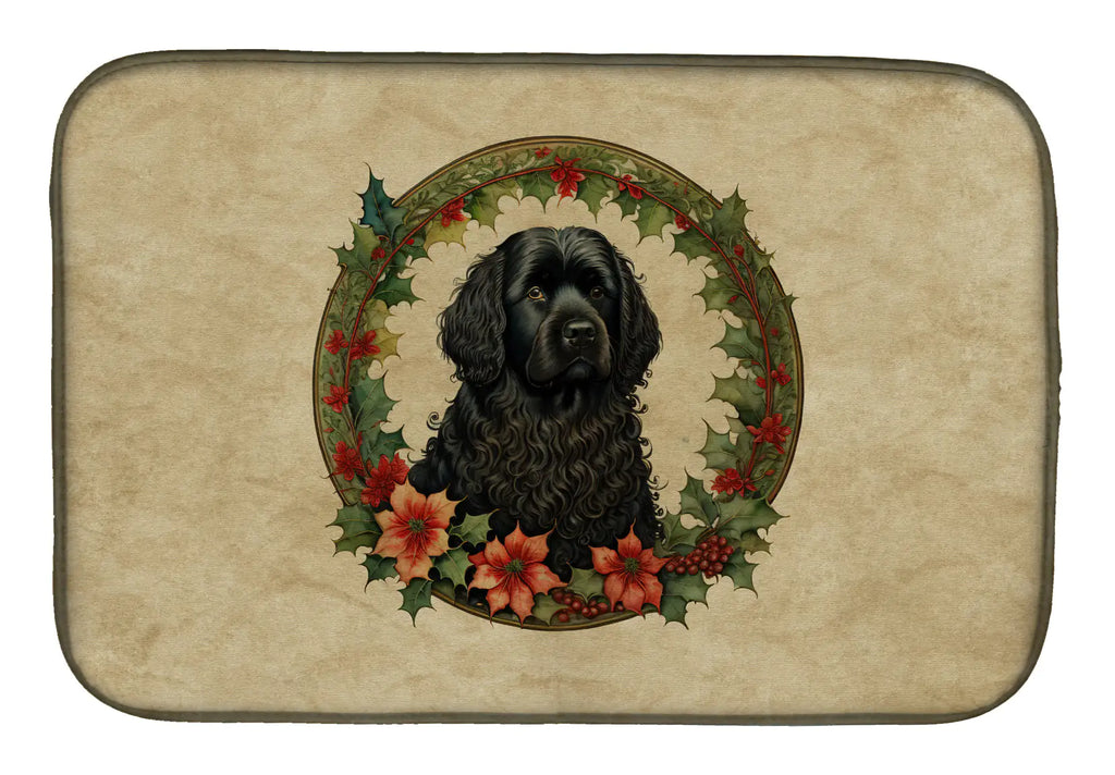 Puli Christmas Flowers Dish Drying Mat