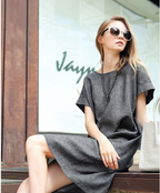 Cotton-Linen Slim Fit Dress