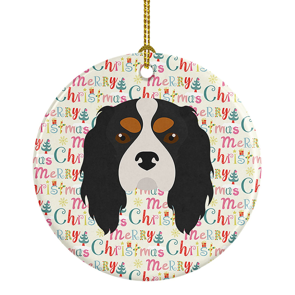 Cavalier King Charles Spaniel Merry Christmas Ceramic Ornament