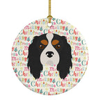 Cavalier King Charles Spaniel Merry Christmas Ceramic Ornament