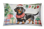 Black and Tan Dachshund Christmas Throw Pillow