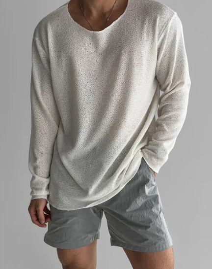 Men's Lightweight Breathable Knit T-shirt | Streetwear