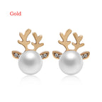 Christmas Pearl Antler Earrings and Studs